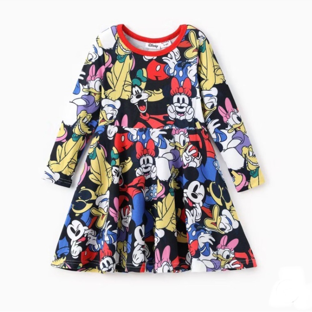 Girl Disney Mickey and Friends Character Graffiti Allover Colorblock
